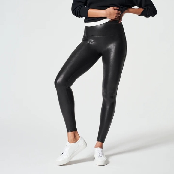 SPANX Faux Leather Leggings Size L - Picture 1 of 11